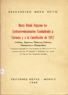 Cubierta Libro Mena Brito, Bernardino