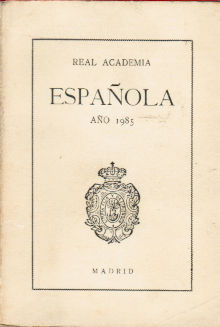 Imagen cubierta: Real Academia Española, año 1985