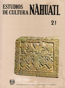Imágen cubierta: Estudios de cultura náhuatl, vol. 21, 1991