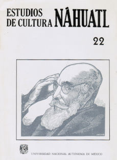 Imágen cubierta: Estudios de cultura náhuatl, vol. 22, 1992